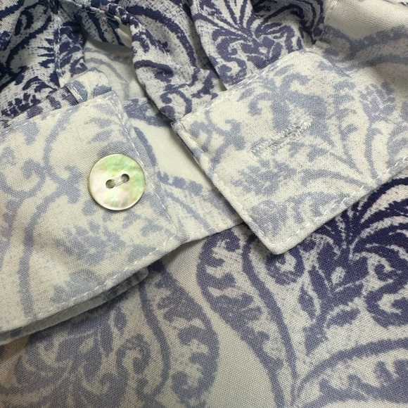 Chicos Faded Medallion Mixed-Print Shirt Sz 2/ 12-14 - Picture 11 of 14